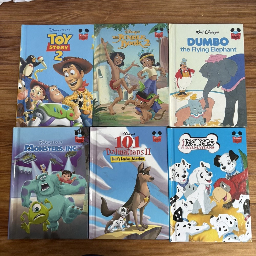 Disney Storybook Lot 6 Hardcover Monsters Inc Toy Story 2 Jungle Book Dumbo